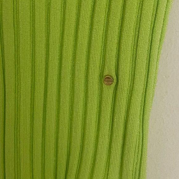 esteban cortazar lime green ribbed sweater with ruffled sleeves size XS Italy - Picture 5 of 6